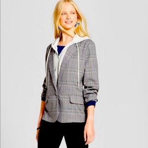 Mossimo Plaid Blazer Hoodie Large